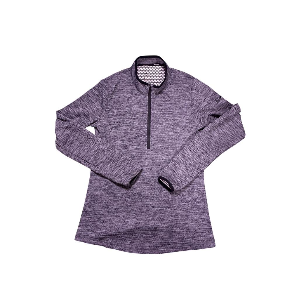 Nike Golf Dri-FIT Quarter Zip Womens Small Heather Gray Activewear Athletic
